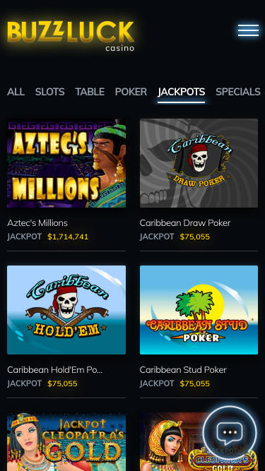 BuzzLuck Casino Mobile Jackpot