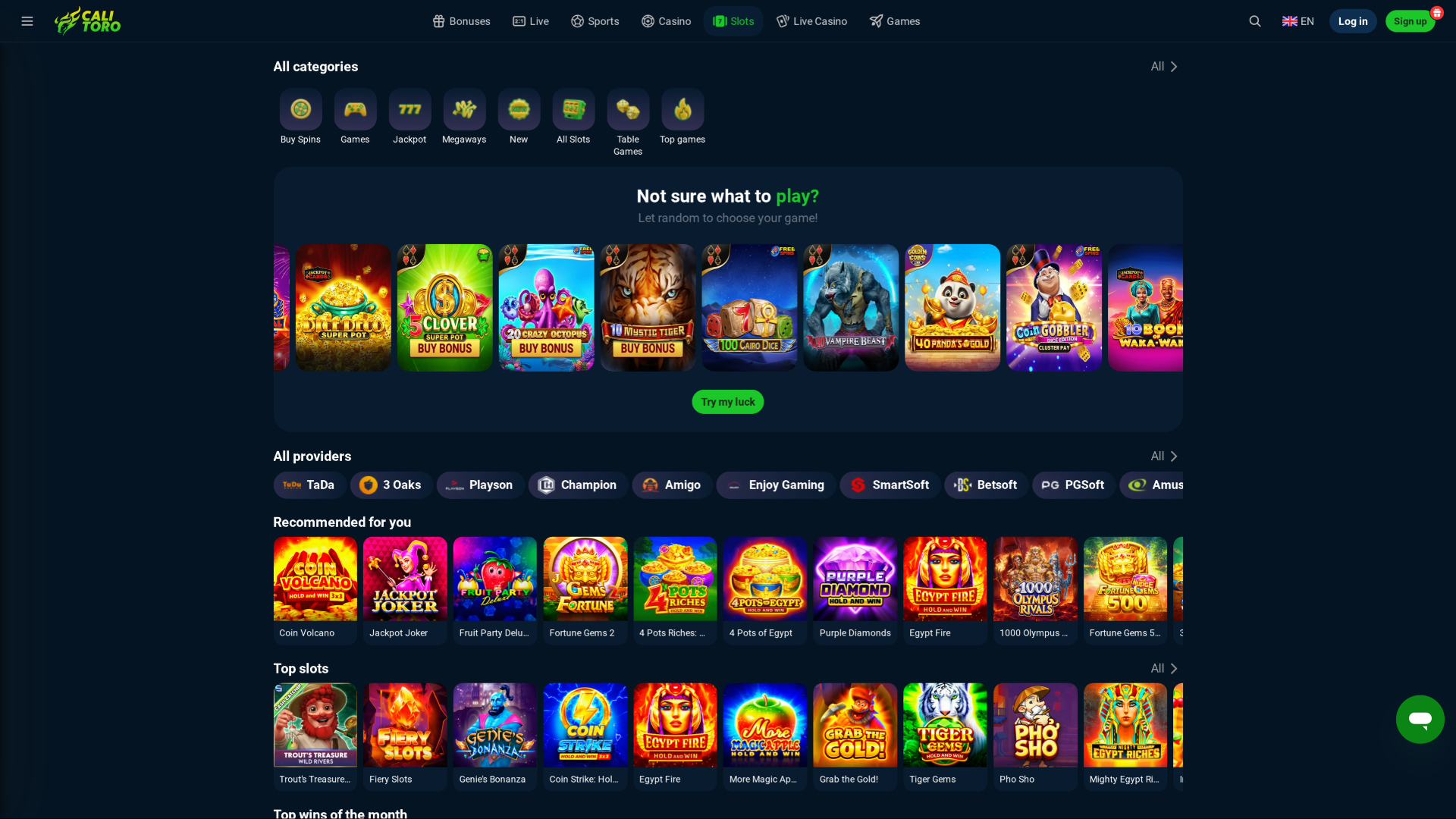 Calitoro Casino Desktop Games