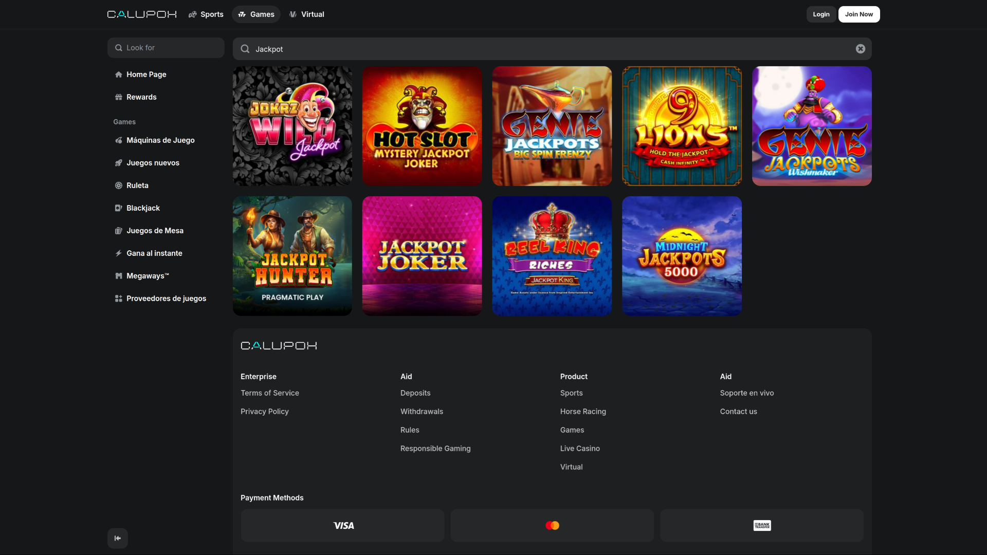 Calupoh Casino Desktop Jackpot