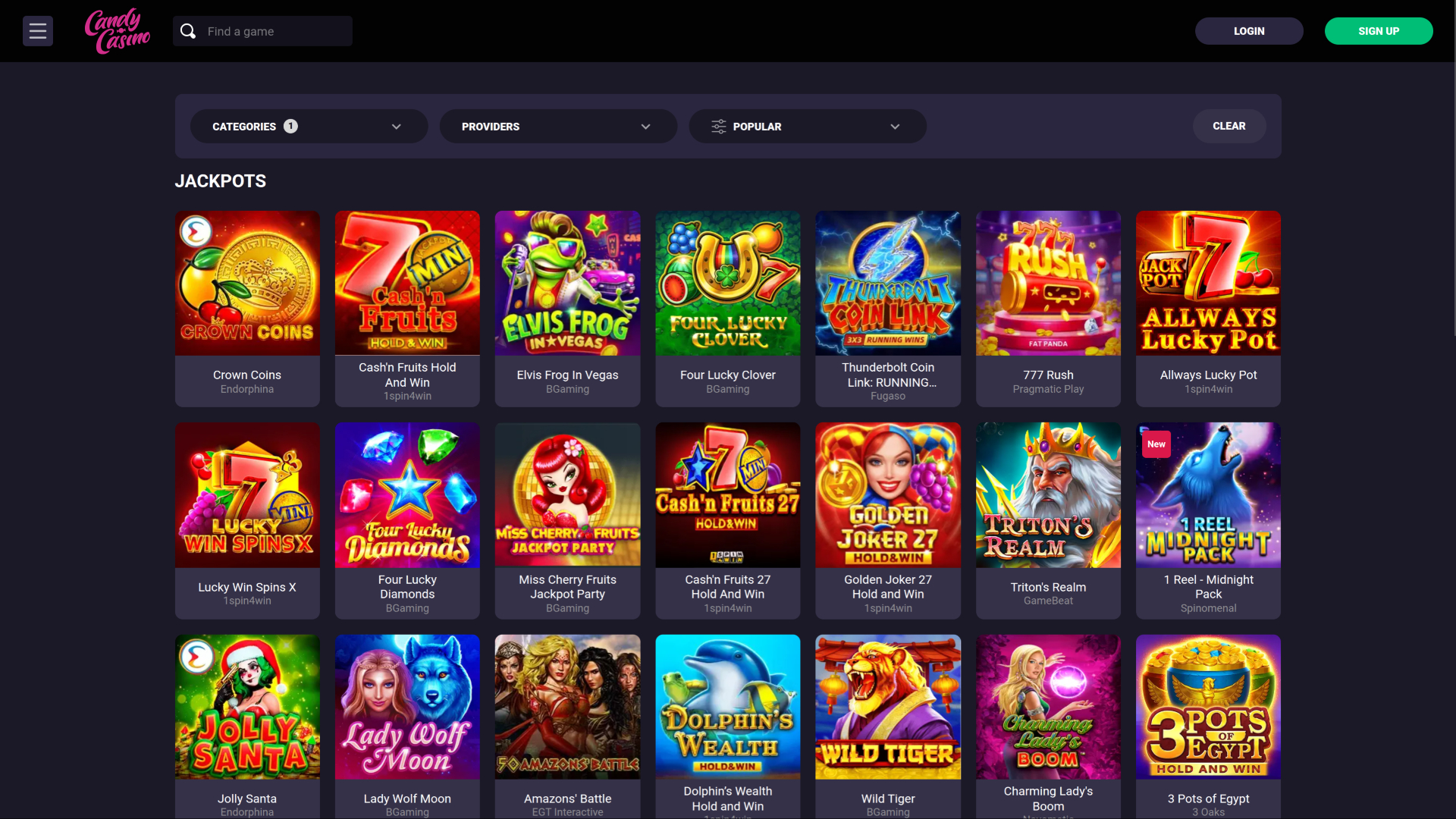 Candy Casino Desktop Jackpot