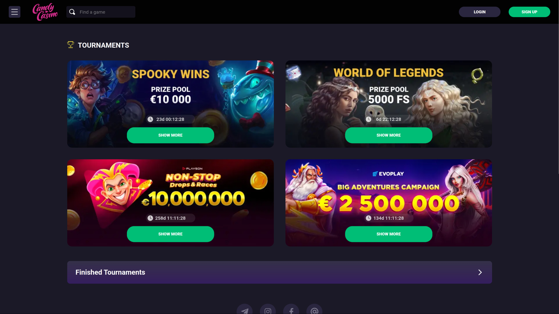 Candy Casino Desktop Tournaments