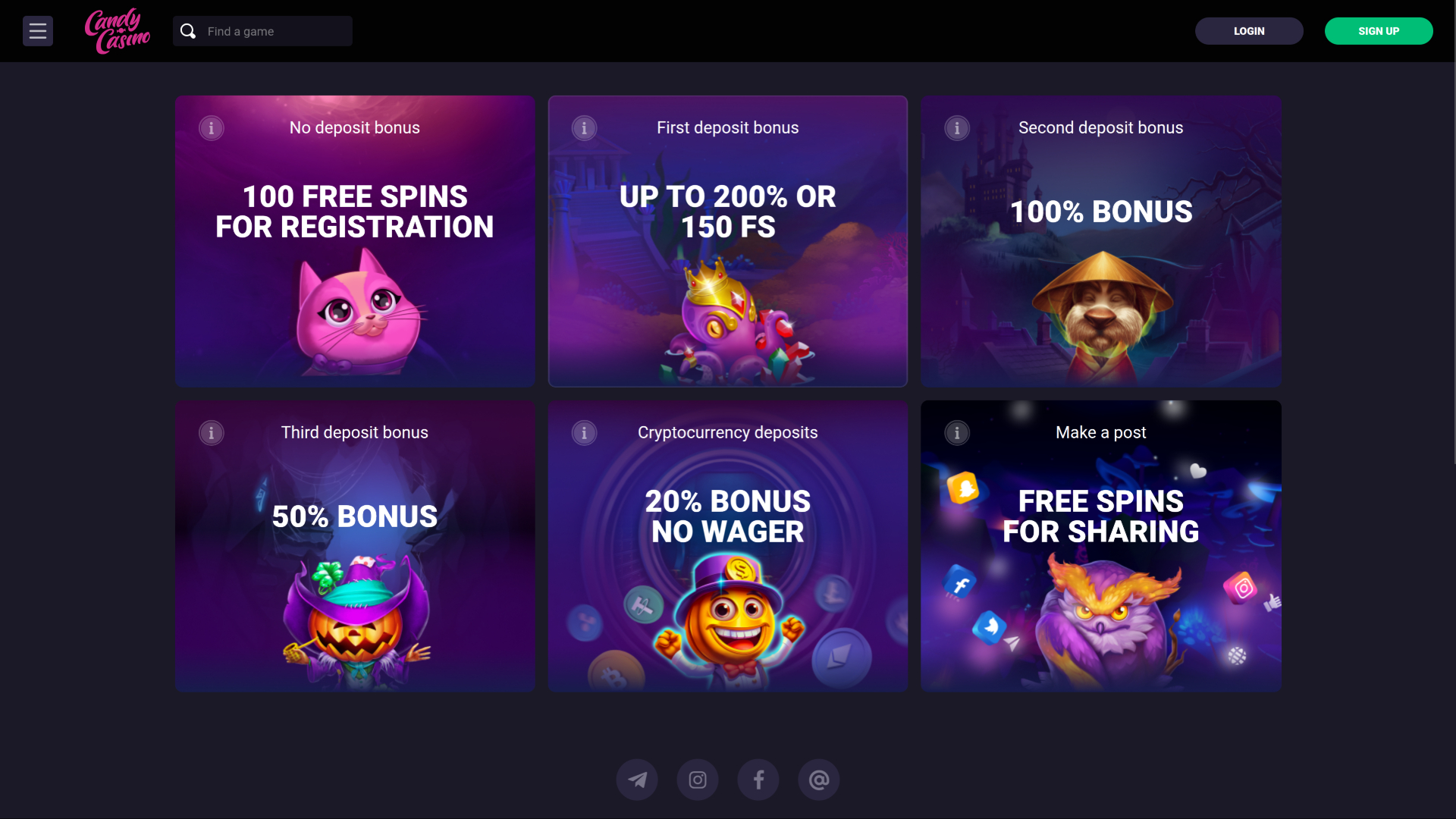 Candy Casino Desktop Promotions