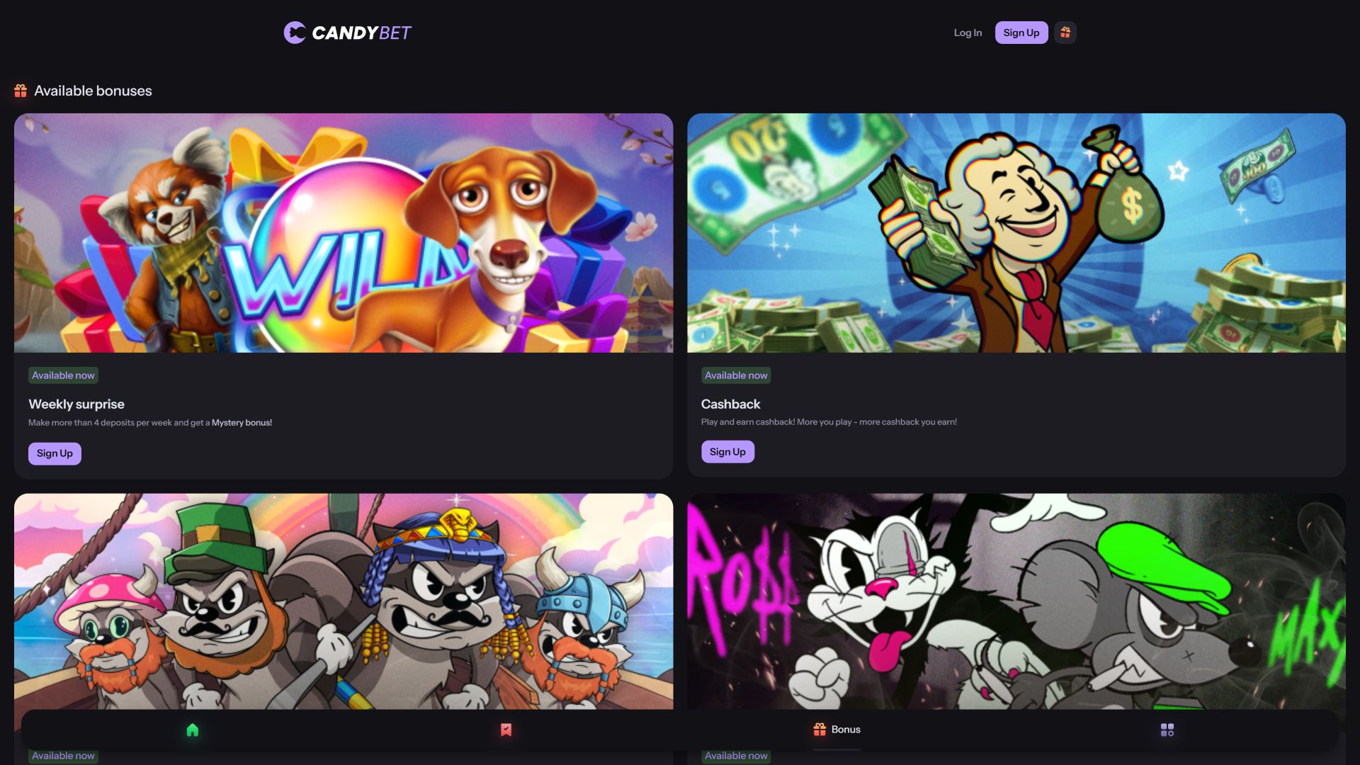 CandyBet Casino Desktop Promotions