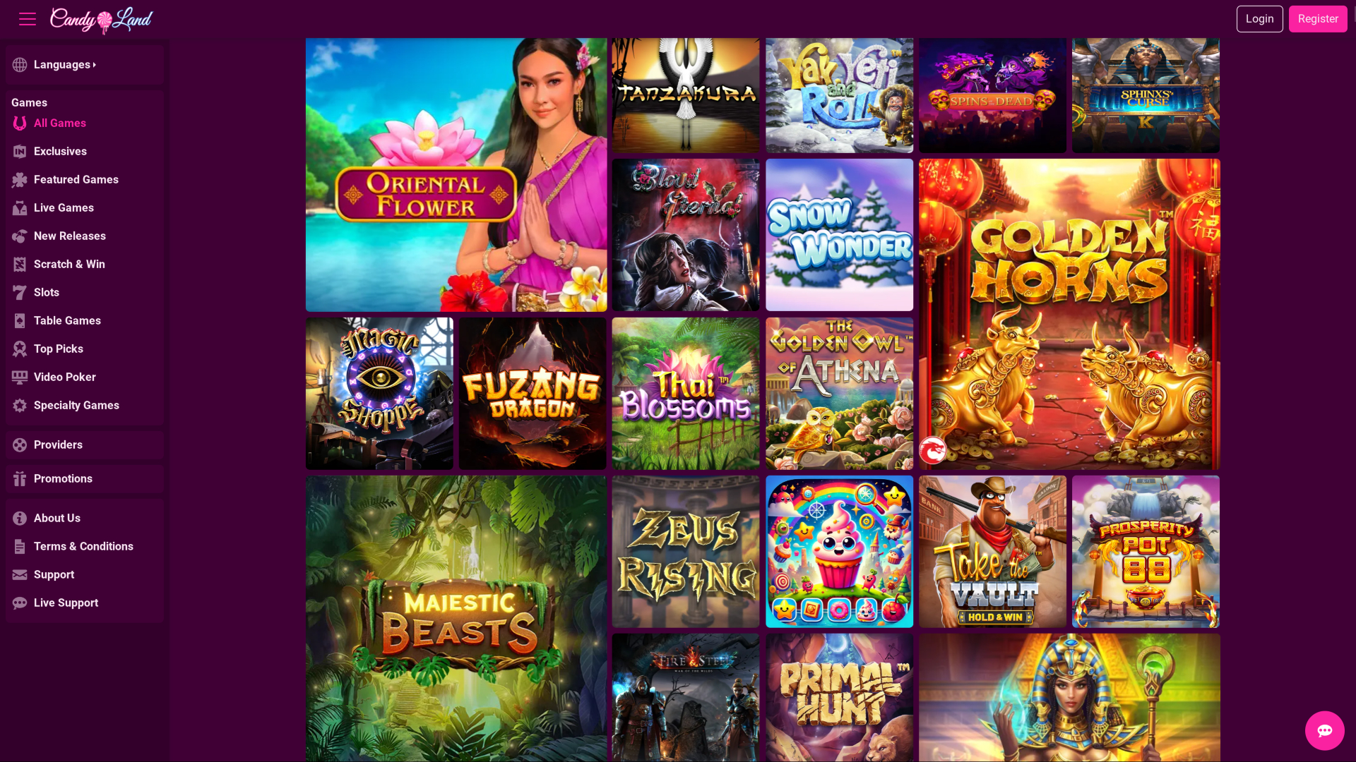 CandyLand Casino Desktop Games