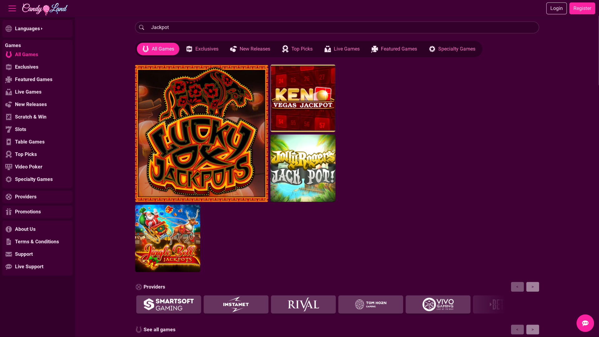 CandyLand Casino Desktop Jackpot