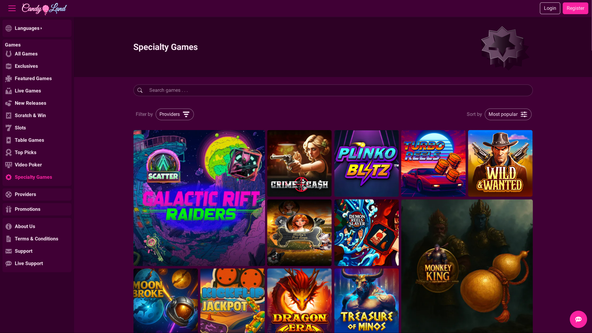 CandyLand Casino Desktop Specialty Games