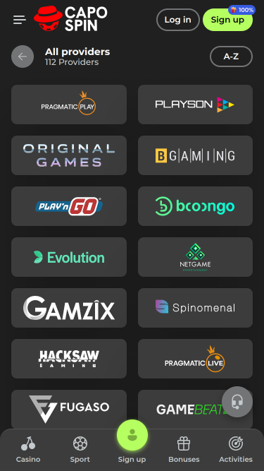 Capospin Casino Mobile Game Developers