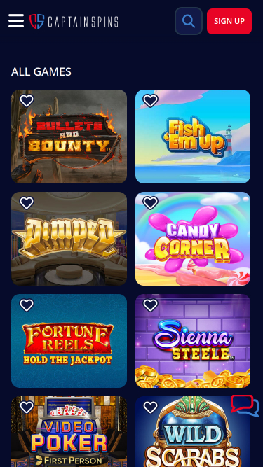 Captain Spins Casino Mobile Games