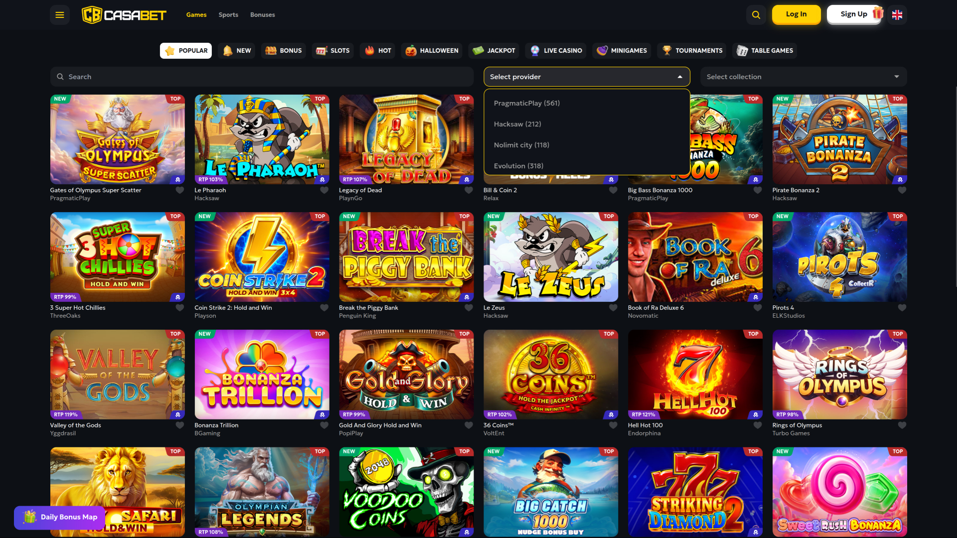 Casabet Casino Desktop Game Developers