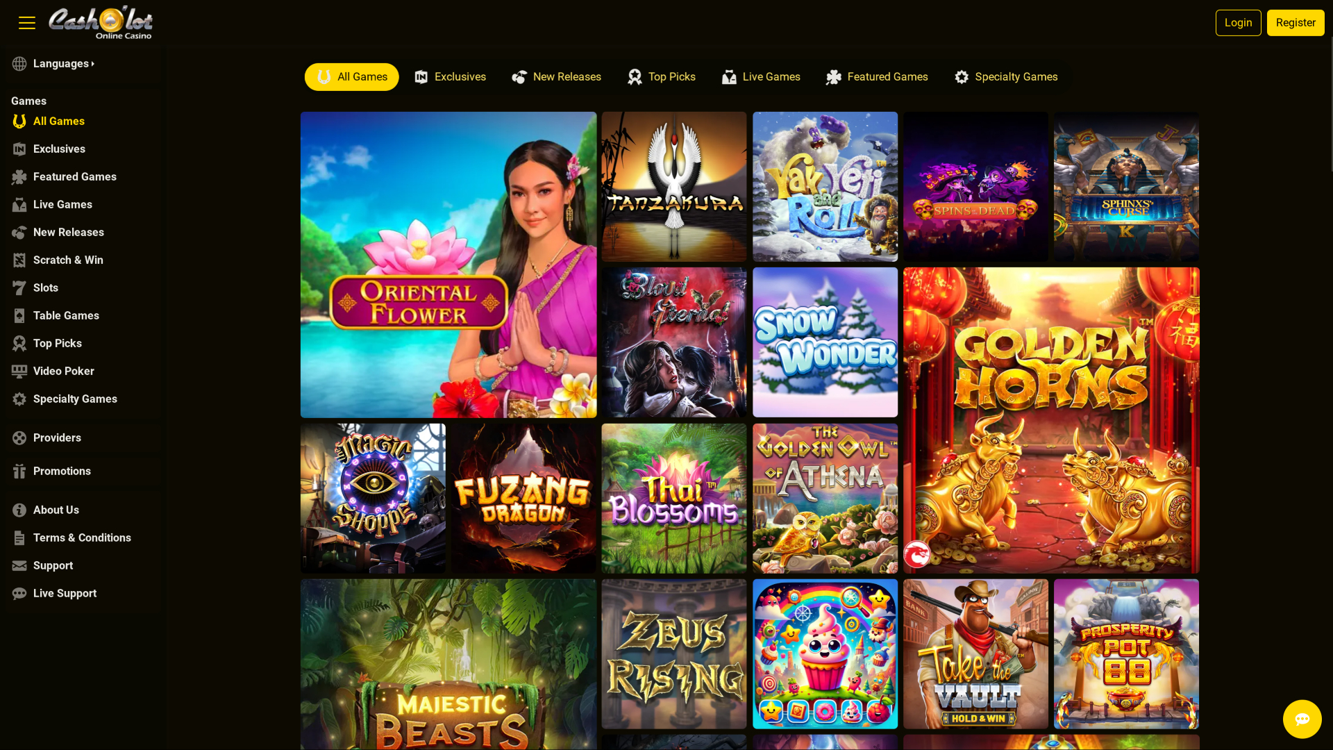 Cash o Lot Casino Desktop Games