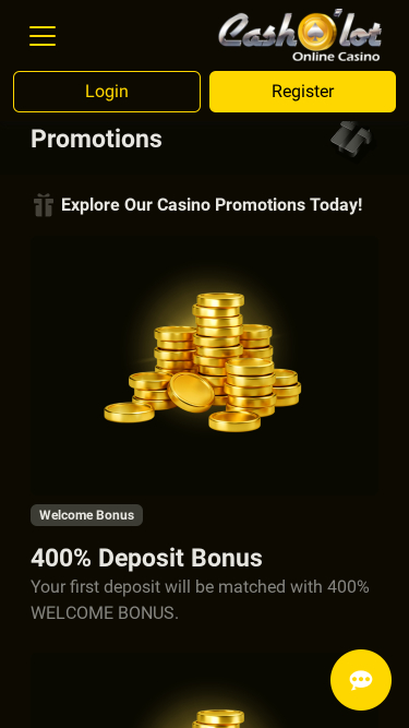 Cash o Lot Casino Mobile Promotions