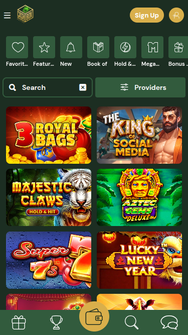 Jackpot screenshot of Cashbox Casino for Mobile
