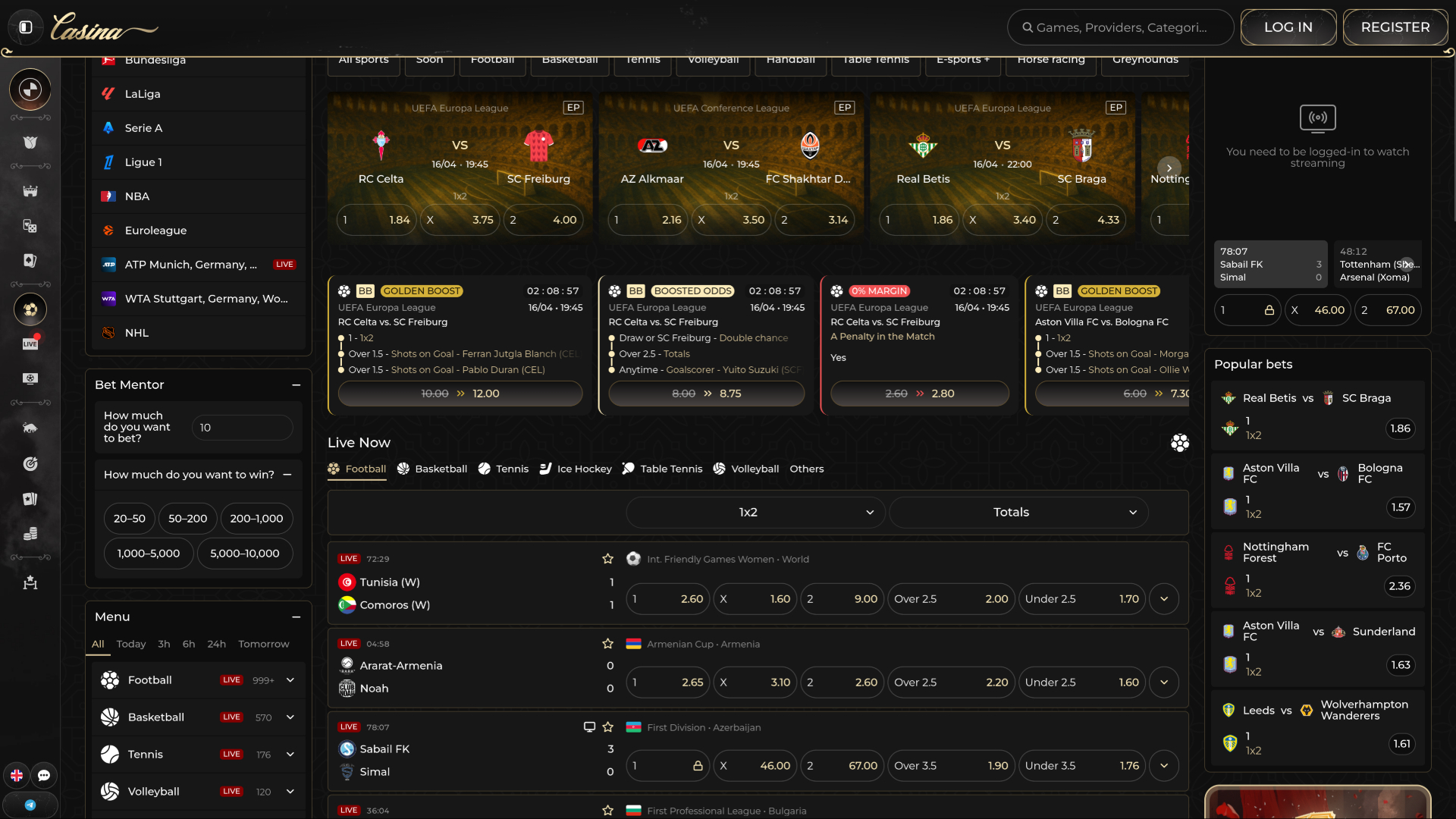 Casina Casino Desktop Sports Betting