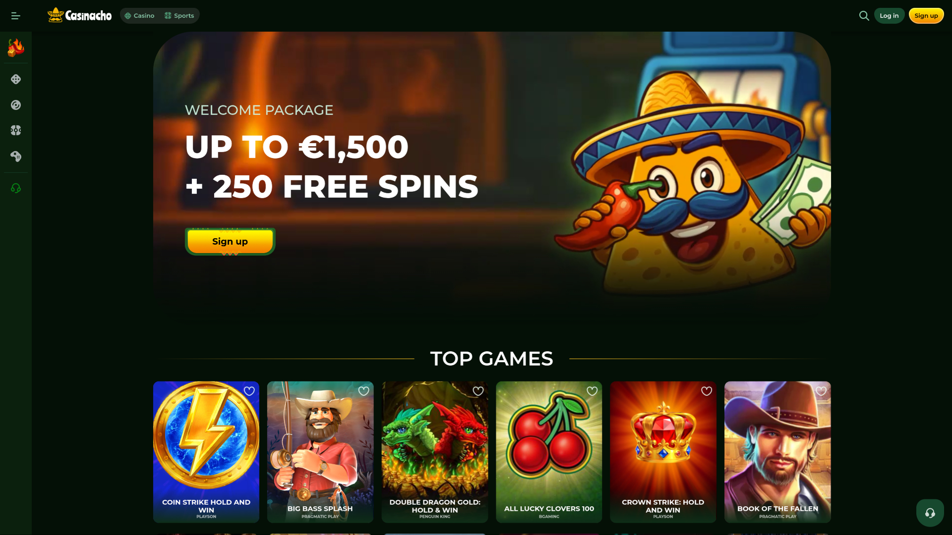 Casinacho Casino Homepage