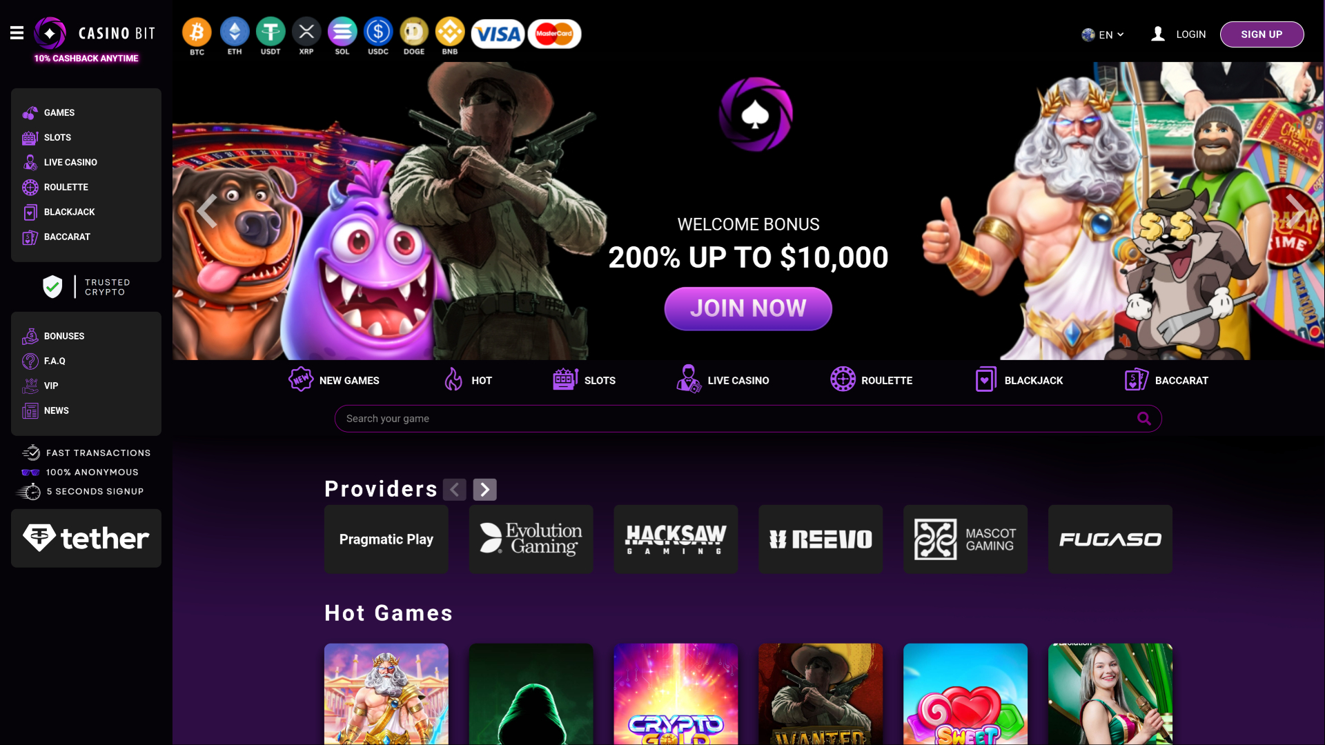Casino Bit Desktop Homepage