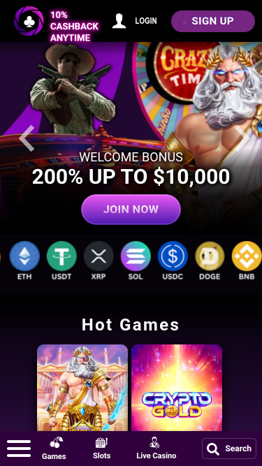 Casino Bit Mobile Homepage