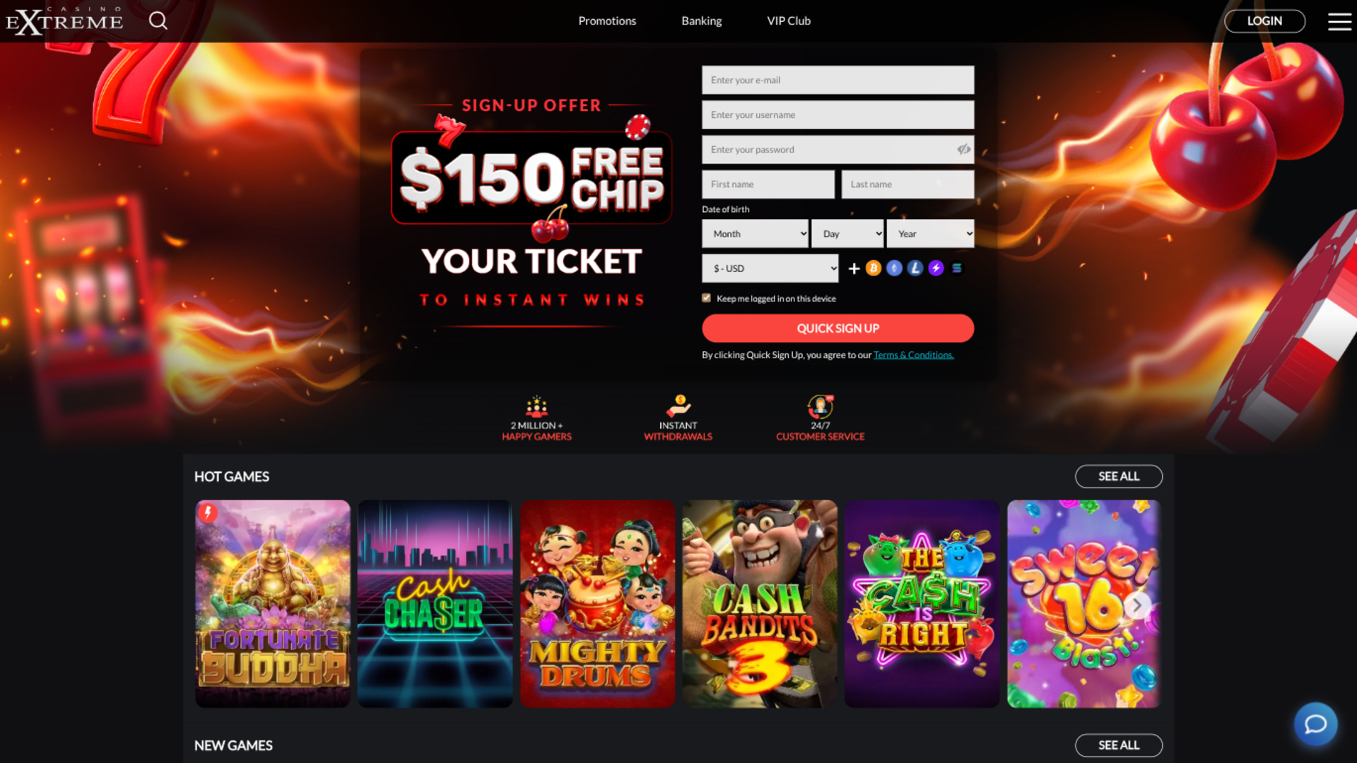Casino Extreme Desktop Homepage