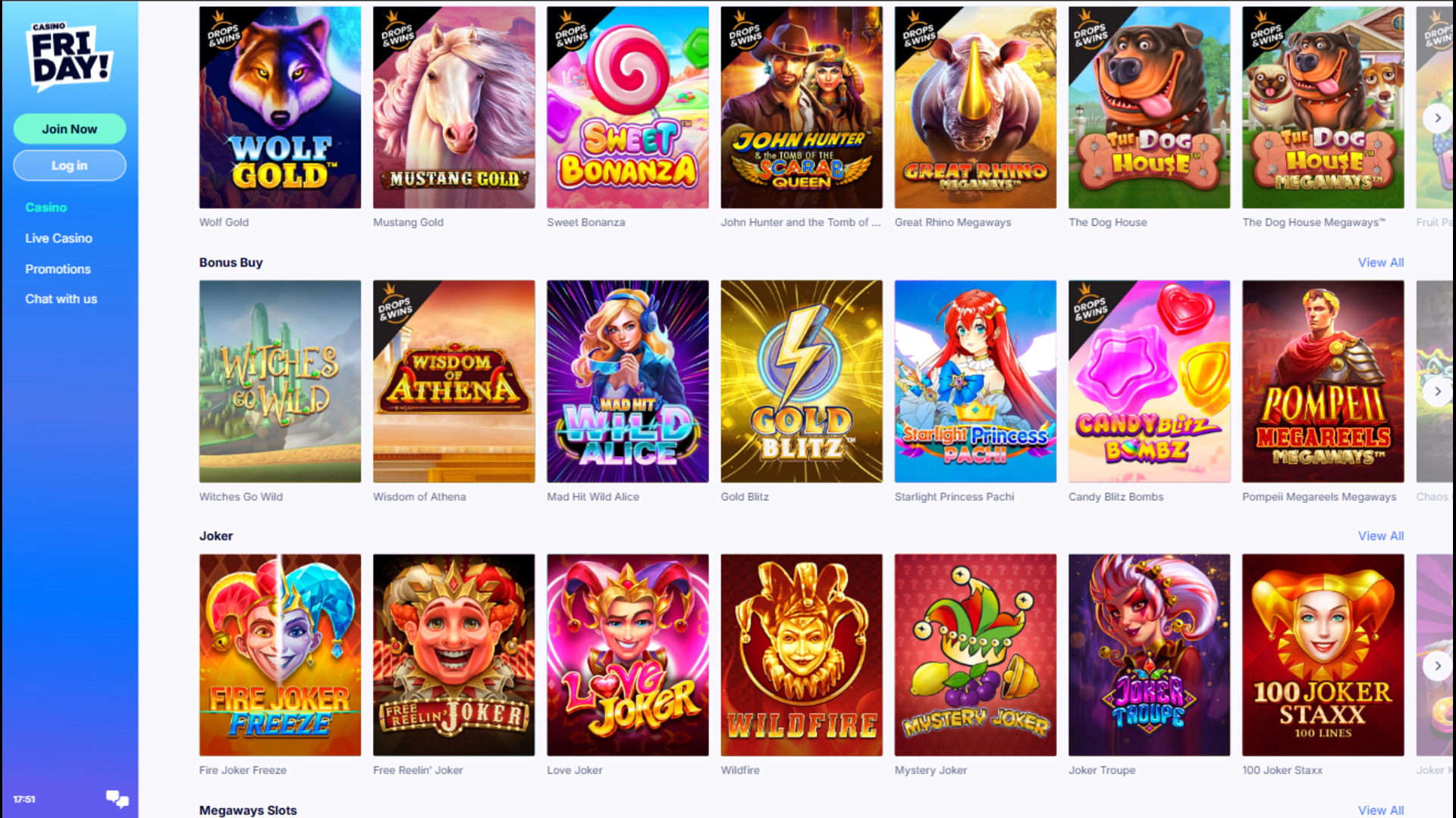 Casino Friday Desktop Games