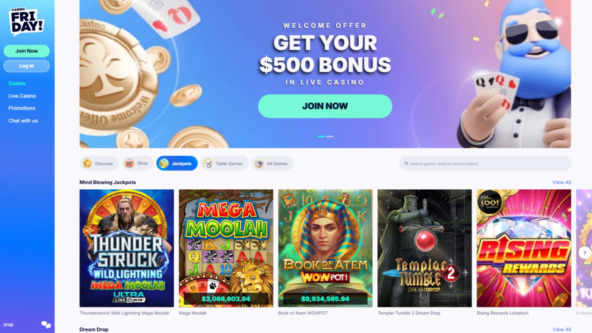 Casino Friday Desktop Jackpot
