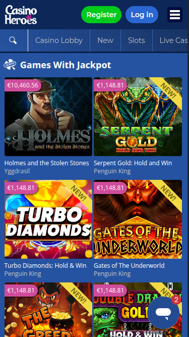 Casino Heroes Mobile Jackpot