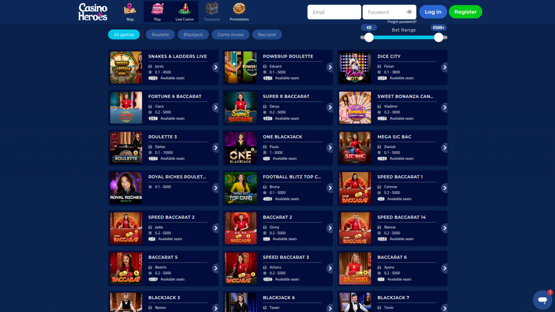 Casino Heroes Desktop Live Dealer