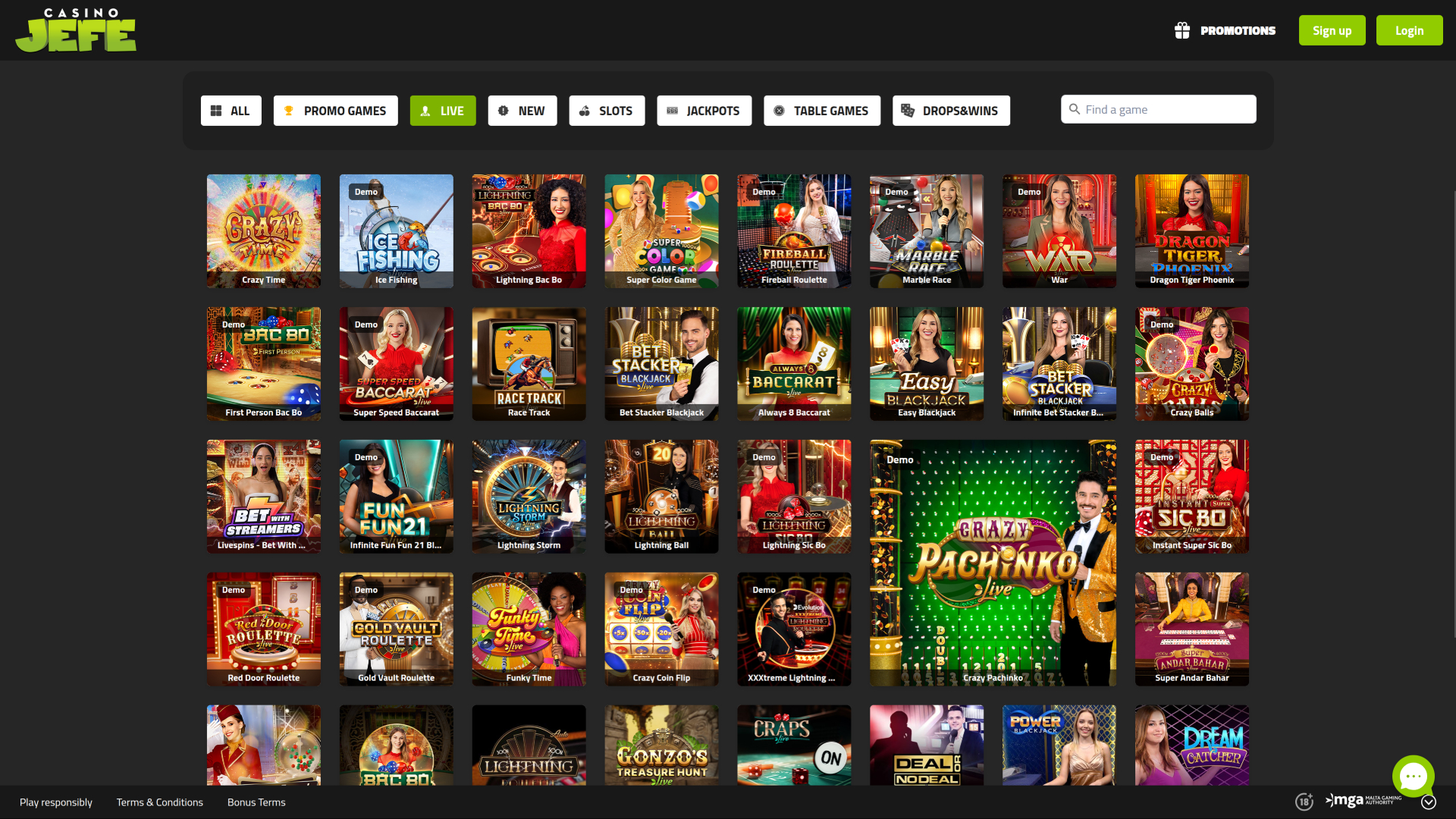 Casino JEFE Desktop Live Dealer