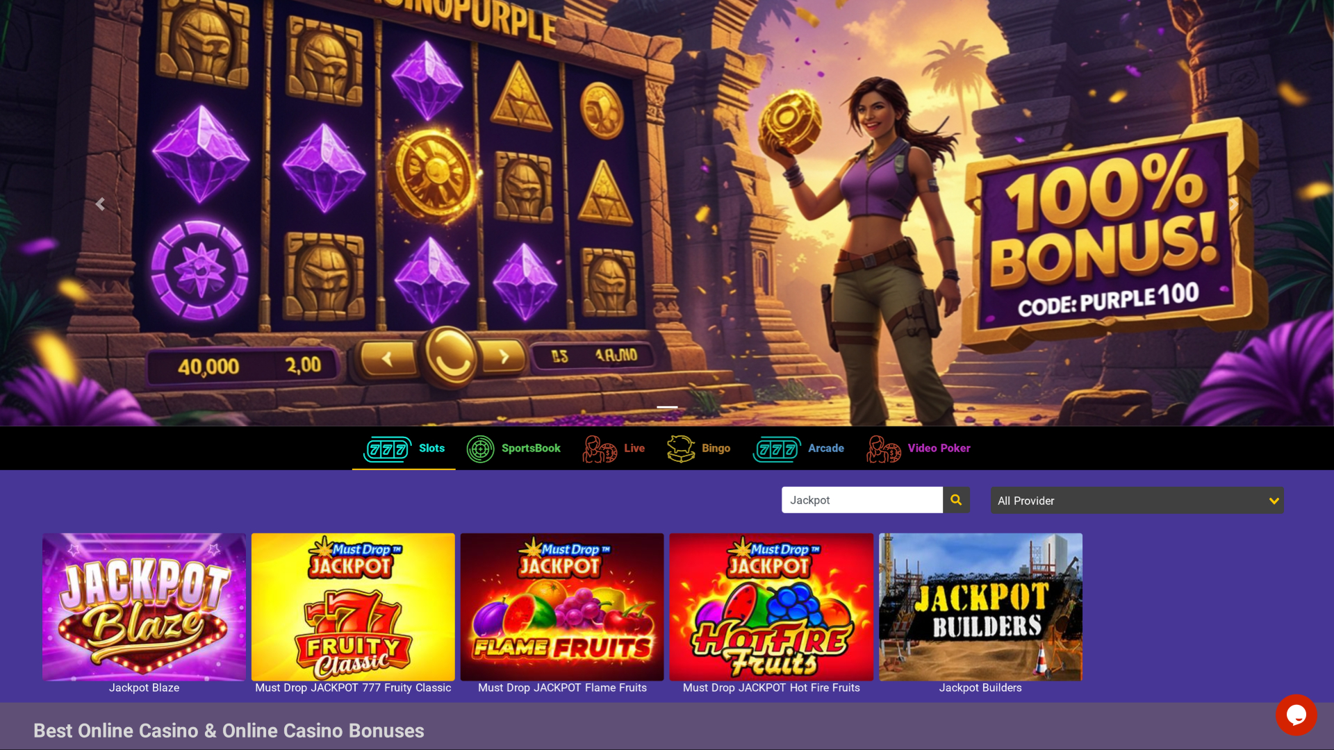 Casino Purple Desktop Jackpot