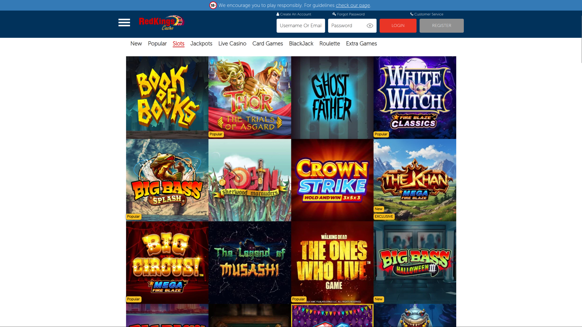 Casino RedKings Desktop Games