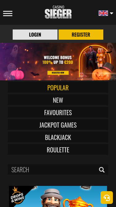 Casino Sieger Mobile Homepage