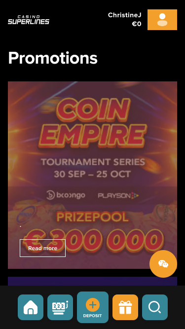 Casino Superlines Mobile Promotions