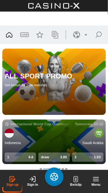 Casino X Mobile Live Sports