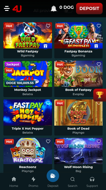 Casino4U Mobile Games