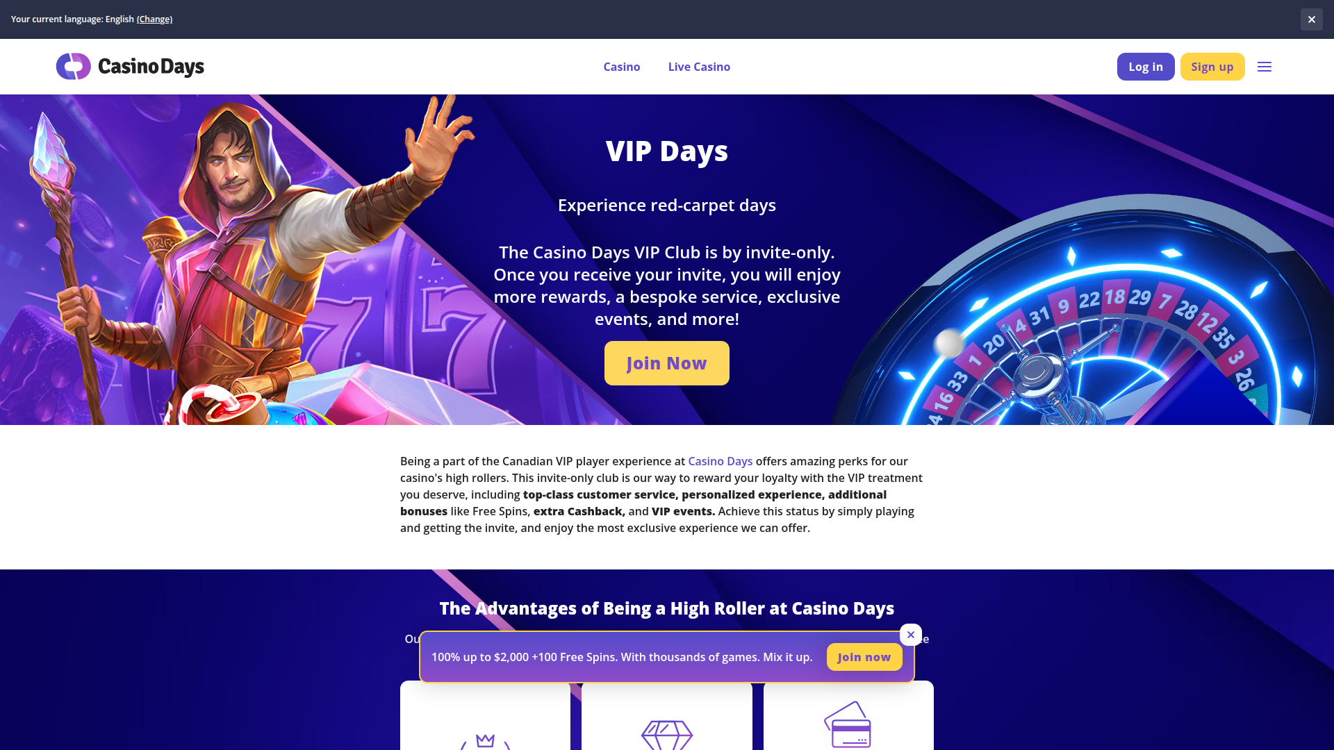 Casino Days Desktop VIP Program