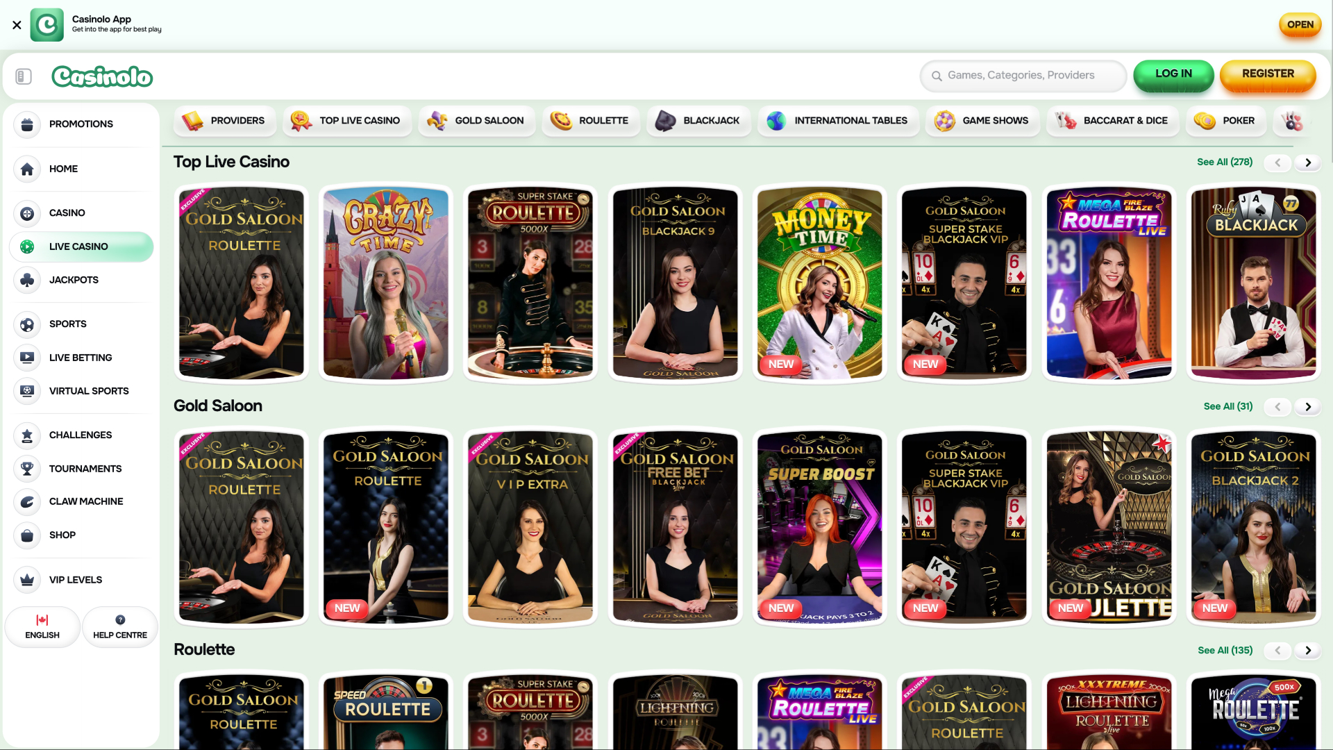 Casinolo Casino Desktop Live Dealer