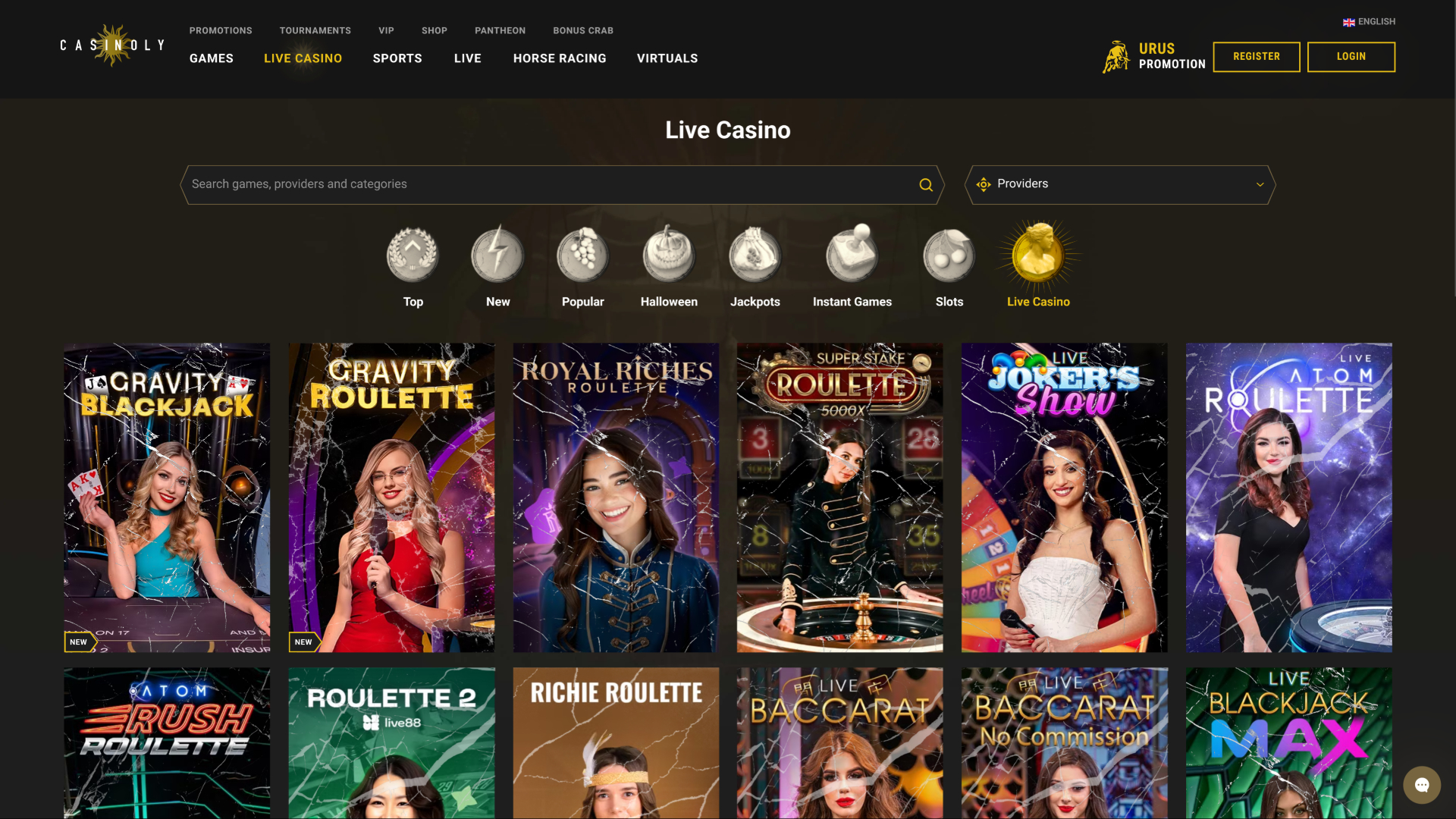 Casinoly Casino Desktop Live Dealer