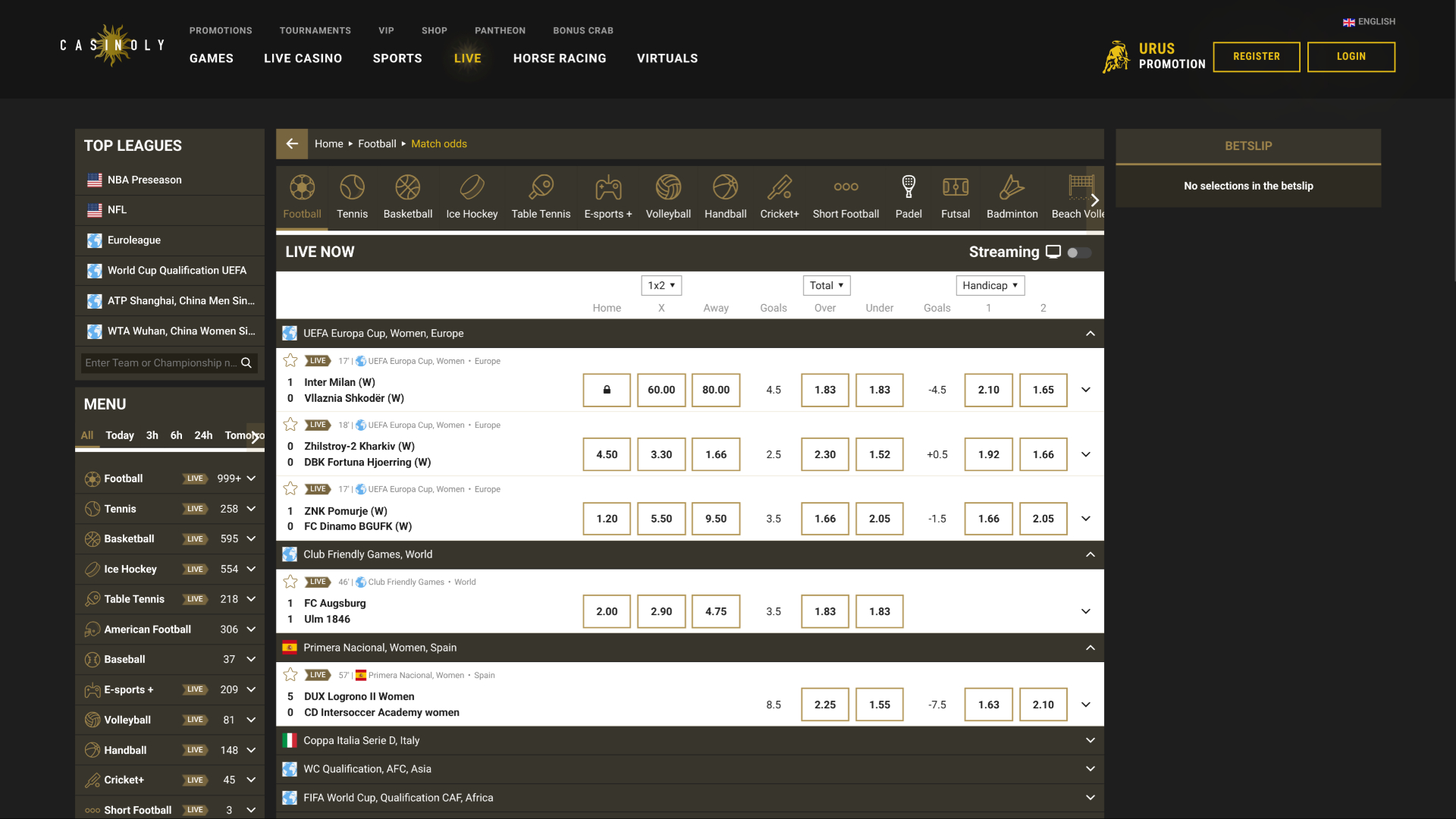 Casinoly Casino Desktop Live Sports