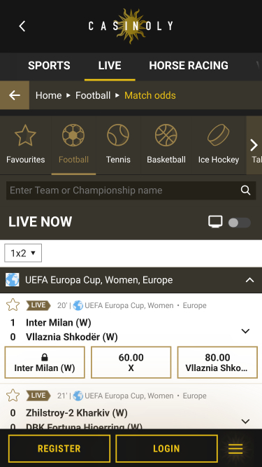 Casinoly Casino Mobile Live Sports