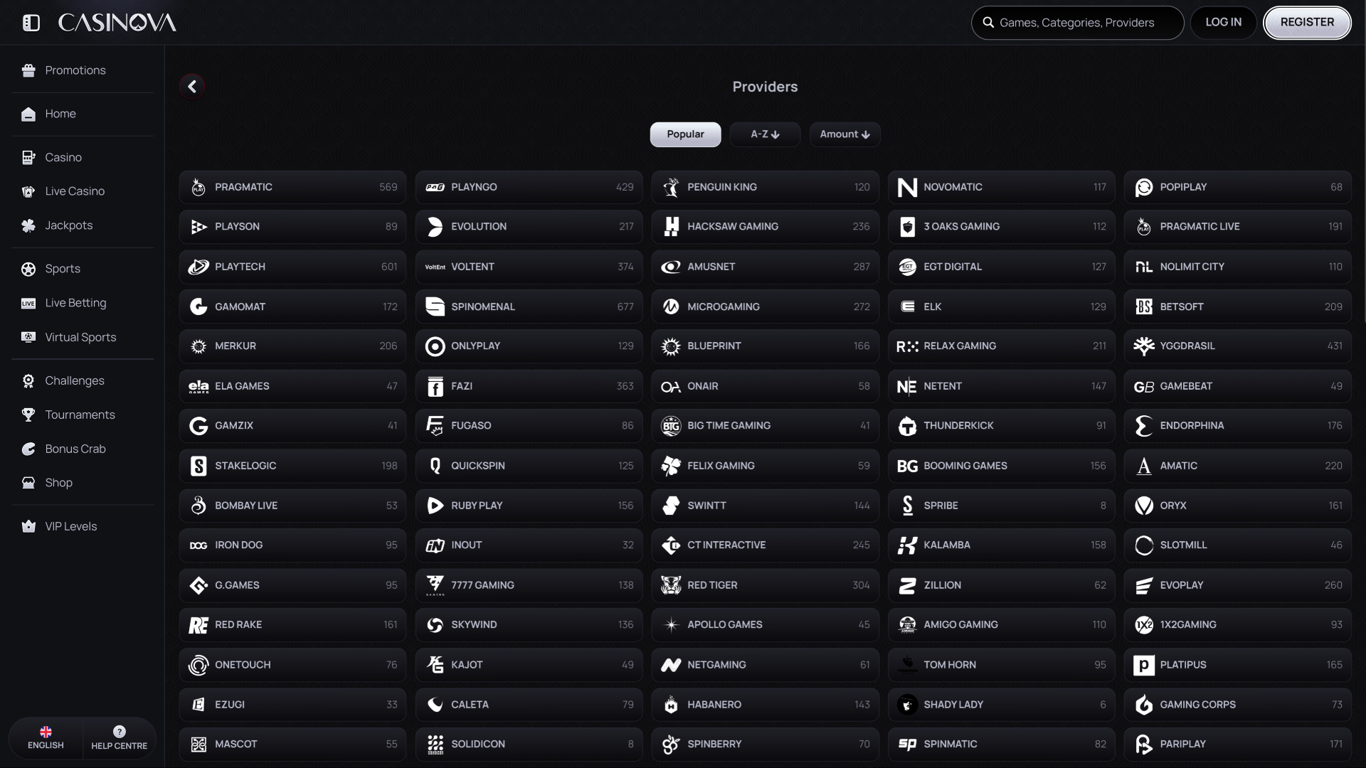 Casinova Casino Desktop Game Developers