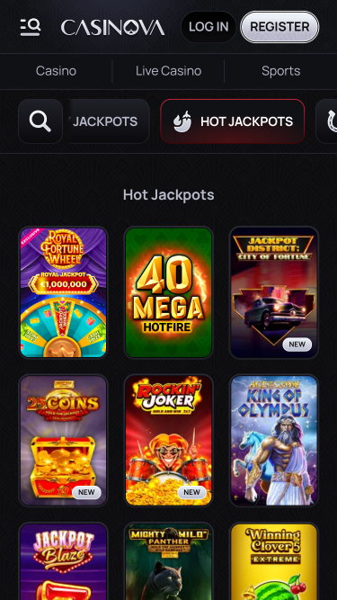 Casinova Casino Mobile Jackpot