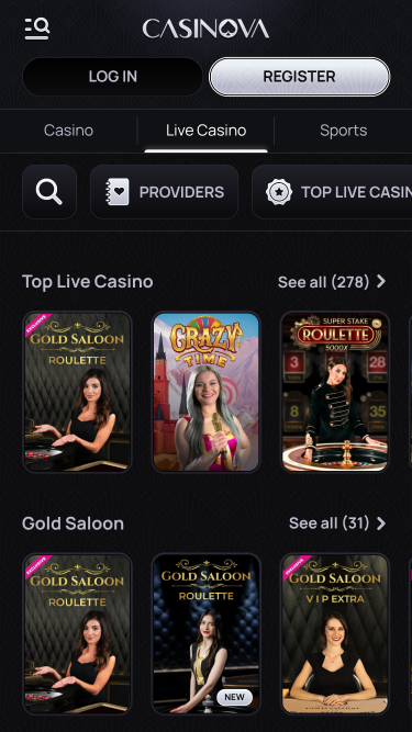 Casinova Casino Mobile Live Dealer