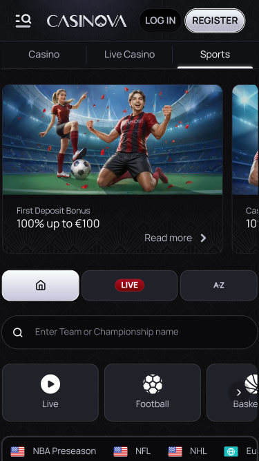 Casinova Casino Mobile Live Sports