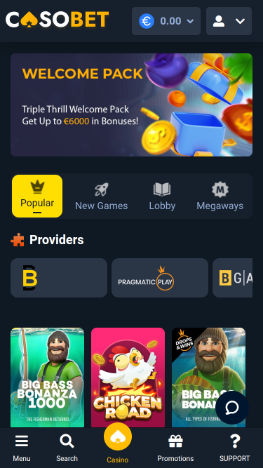 Casobet Casino Mobile Games