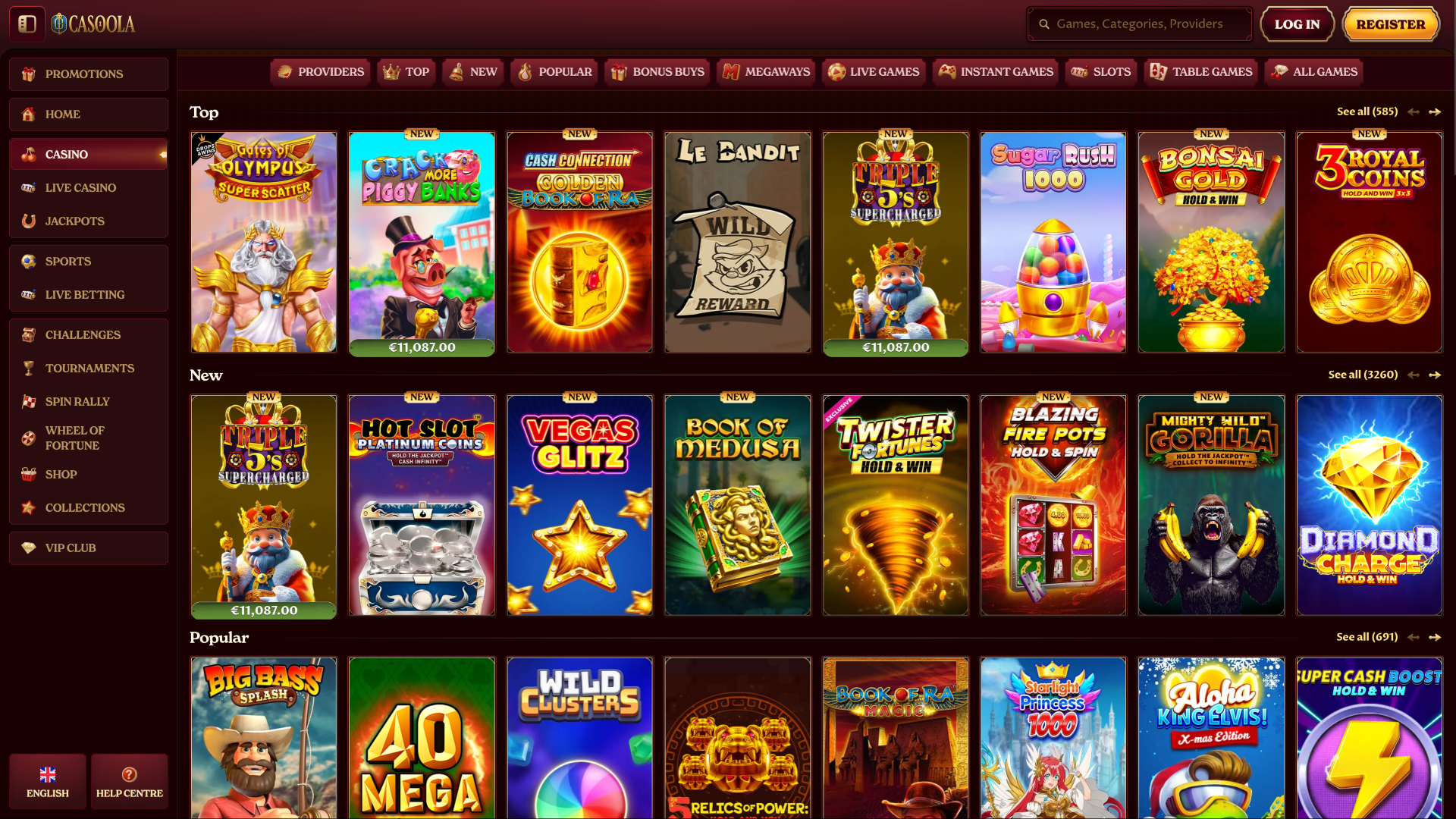 Casoola Casino Games