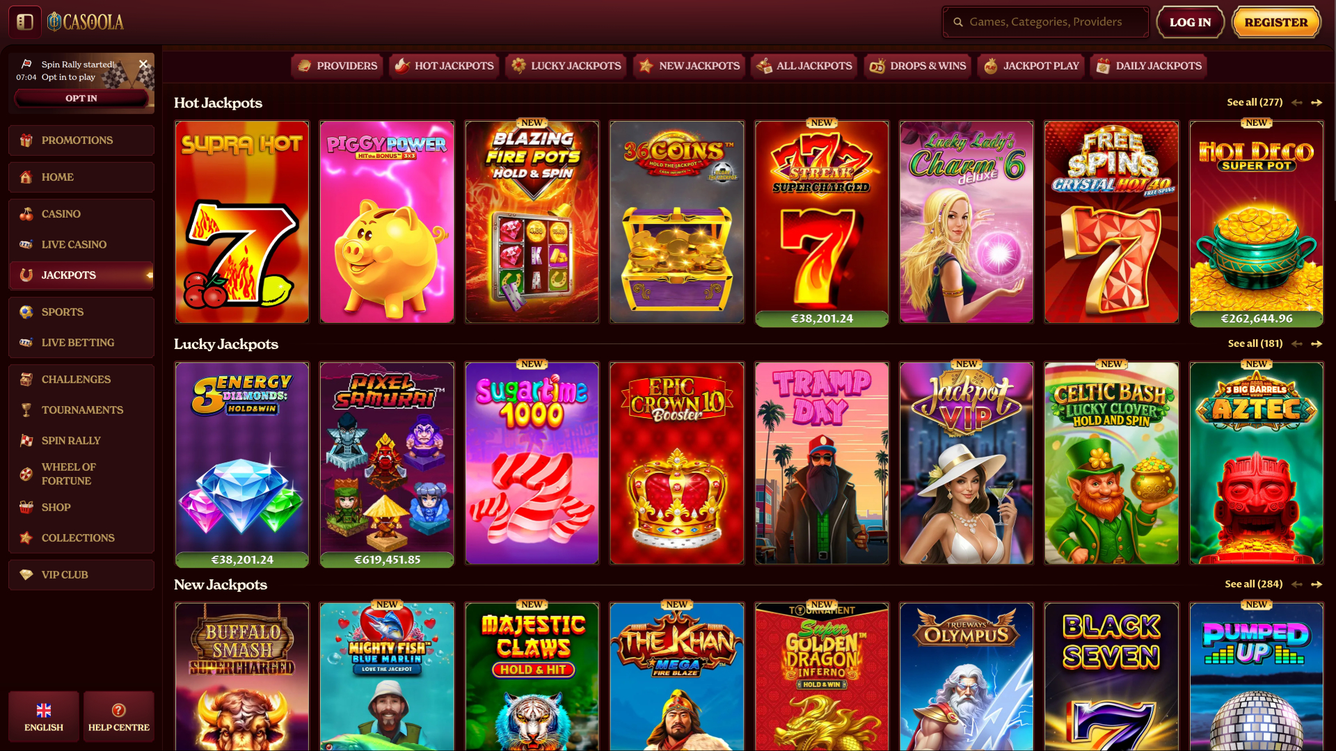 Casoola Casino Jackpots