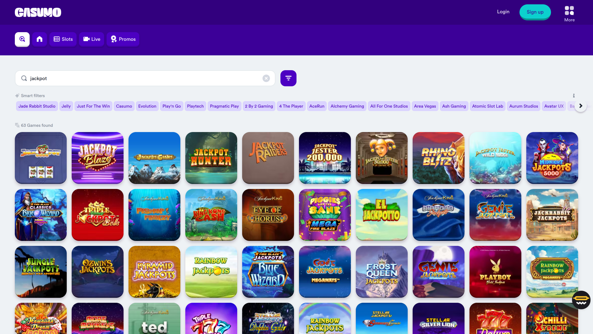 Casumo Casino Desktop Jackpot