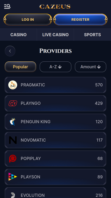 Cazeus Casino Mobile Game Developers