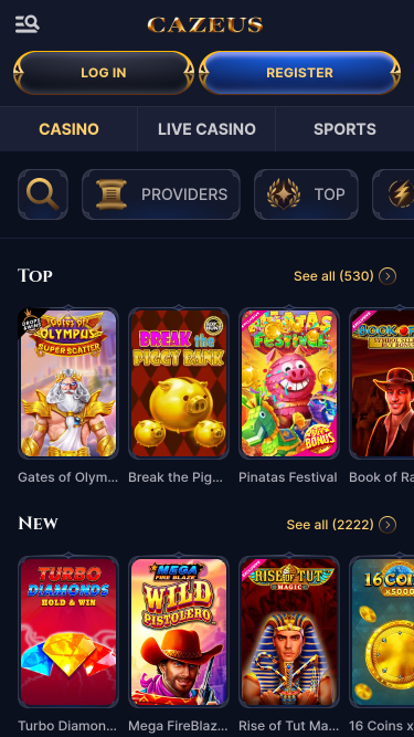 Cazeus Casino Mobile Games