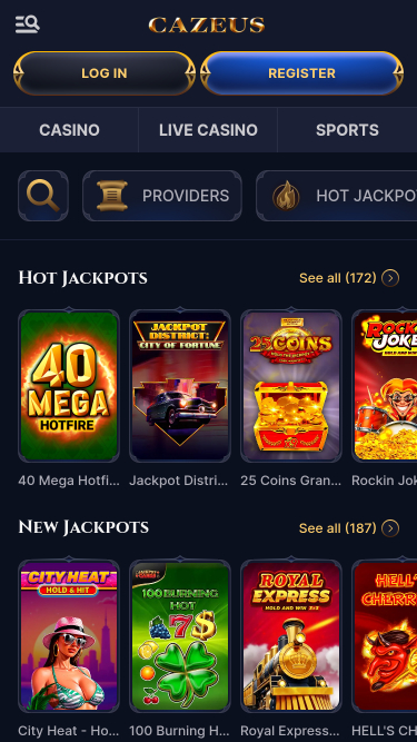 Cazeus Casino Mobile Jackpot