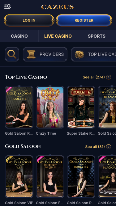 Cazeus Casino Mobile Live Dealer
