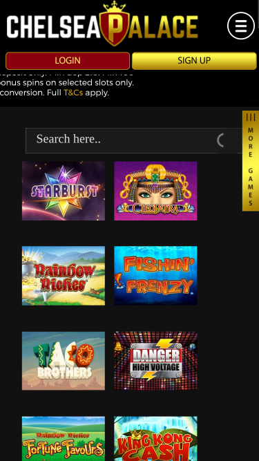 Chelsea Palace Casino Mobile Games